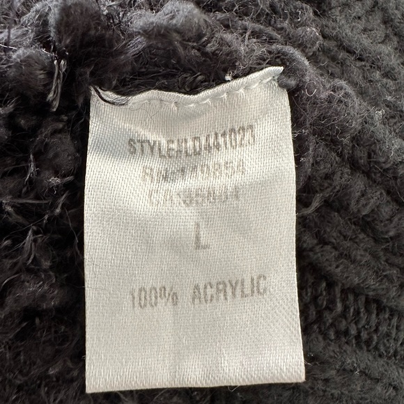 Sage The Label Hillary Black Crop Chunky Zip Up Sweater Cape Collar Size Large - Picture 13 of 16